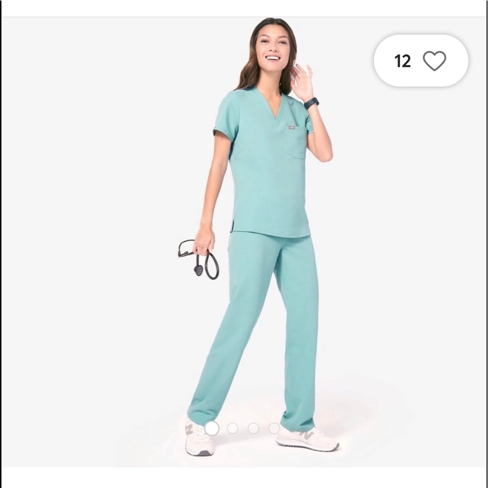 XS sea glass kade cargo scrub pants figs
